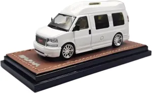 Metal Vehicles Toys 1:64 for Savana Caravan Nanny Car White Metal Ornament Car Model Home Office Desktop Decoration Home Or Office Décor