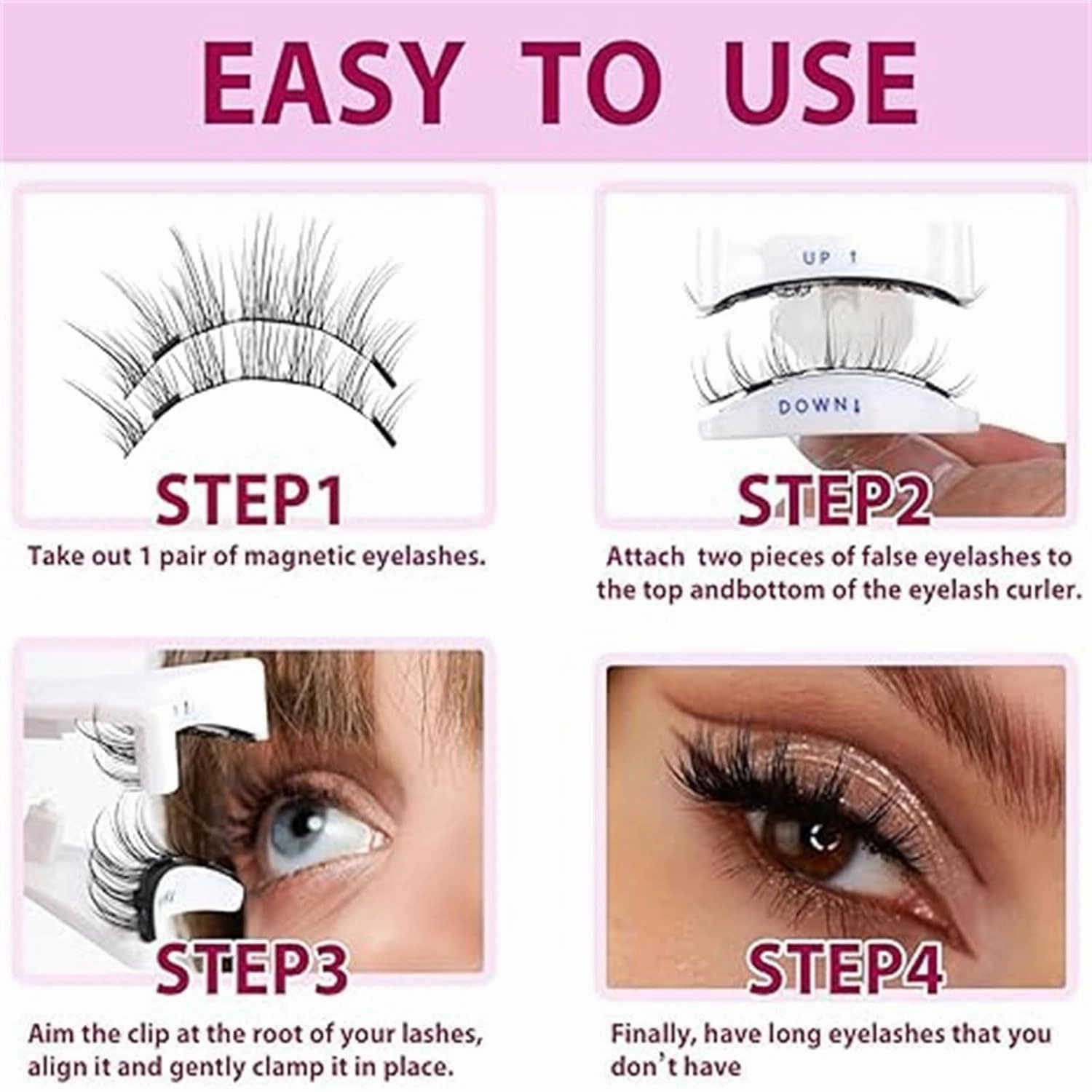 Meylora Magnetic Lashes, Meylora Magnetic Eyelashes, Magnetic Eyelashes Without Eyeliner, 2025 New Eyelashes Magnetic Lashes, Magnetic Lashes with Applicator, Reusable and No Glue Needed (USB03-3)