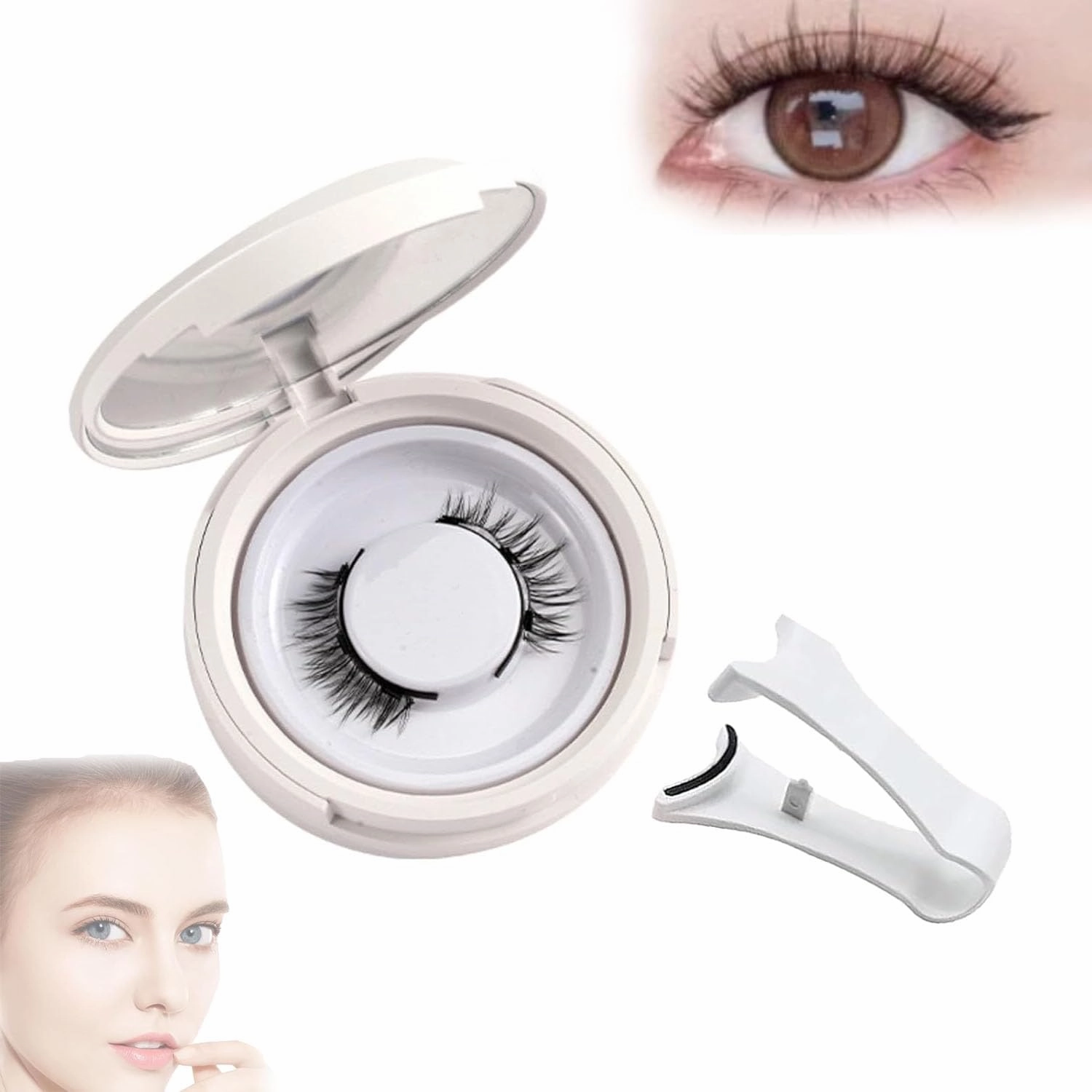 Meylora Magnetic Lashes, Meylora Magnetic Eyelashes, Magnetic Eyelashes Without Eyeliner, 2025 New Eyelashes Magnetic Lashes, Magnetic Lashes with Applicator, Reusable and No Glue Needed (USB03-3)