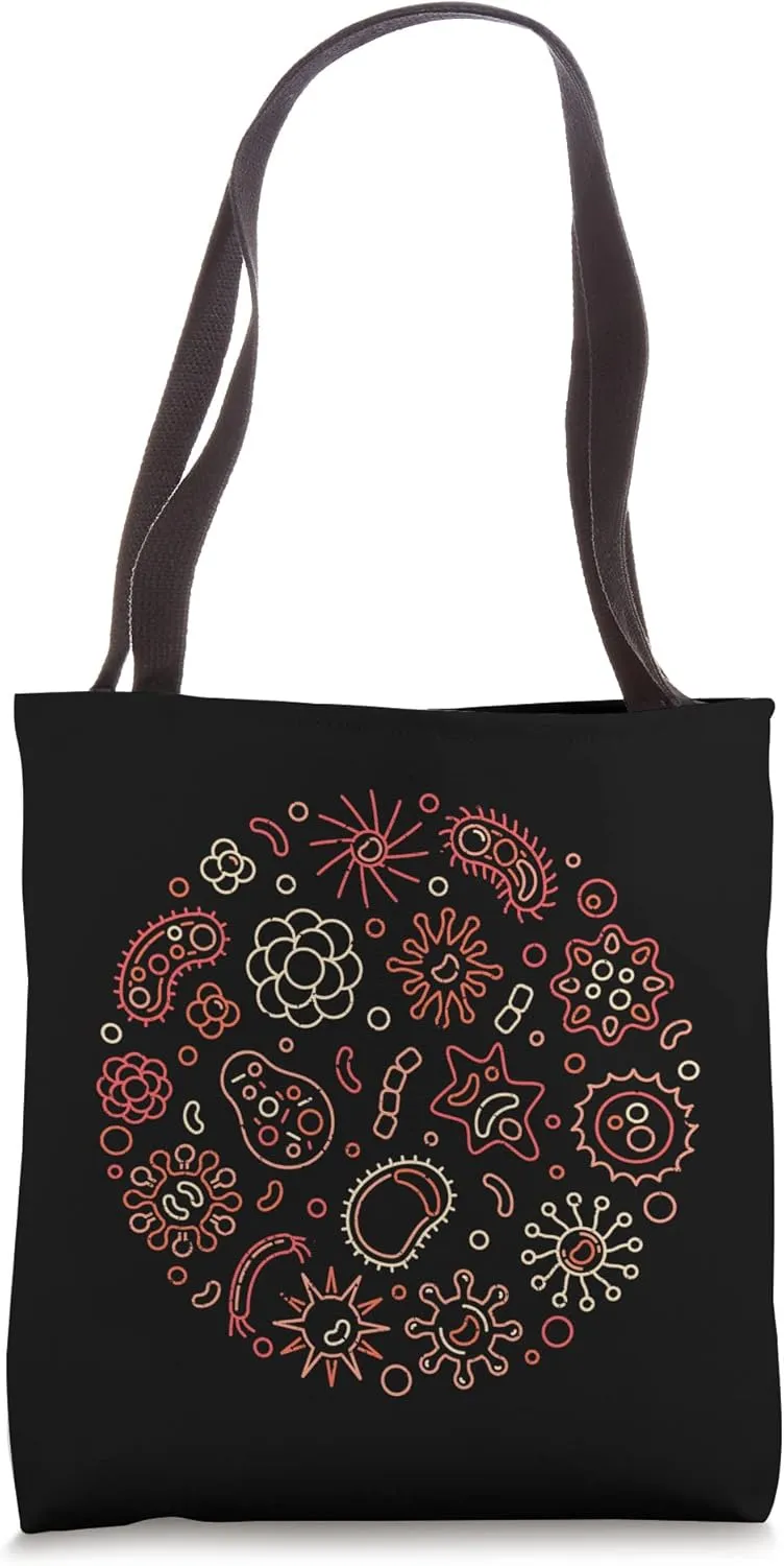 Microbe, Bacteria, Virus Microbiology Distressed Design Tote Bag
