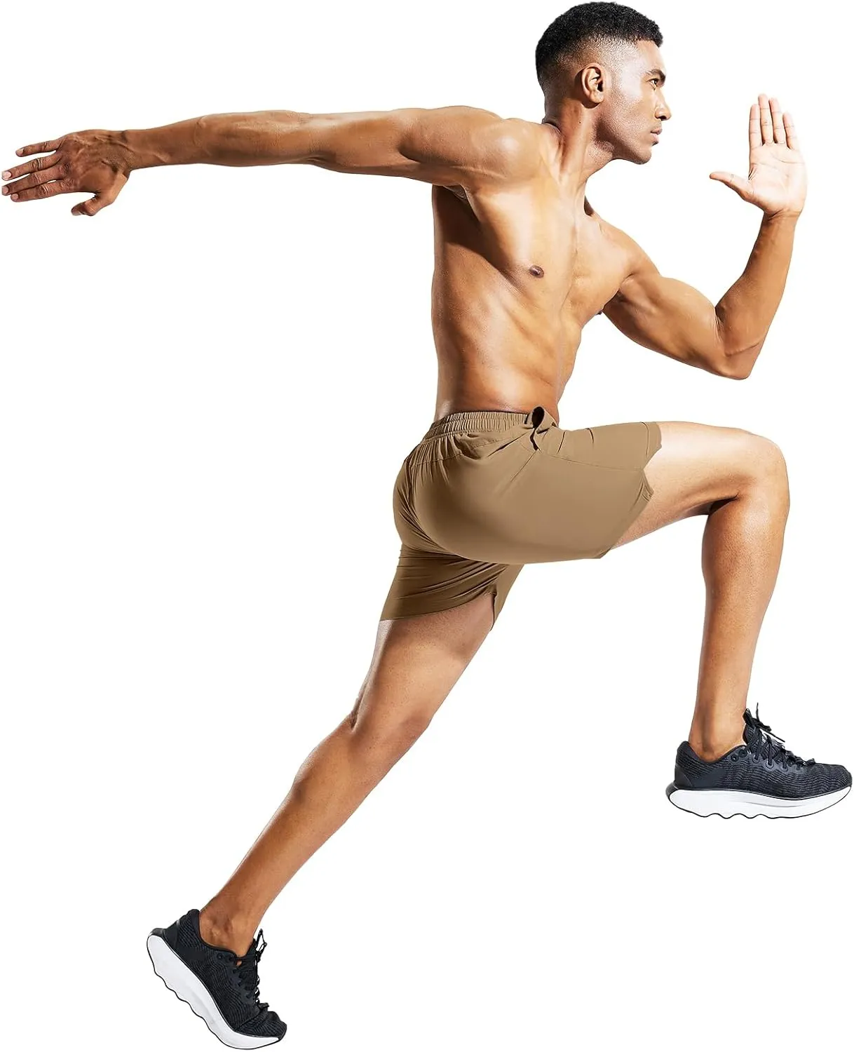MIER Men's 5 Inch Running Athletic Shorts with Pockets Quick Dry Lightweight Gym Workout Shorts, Elastic Waist