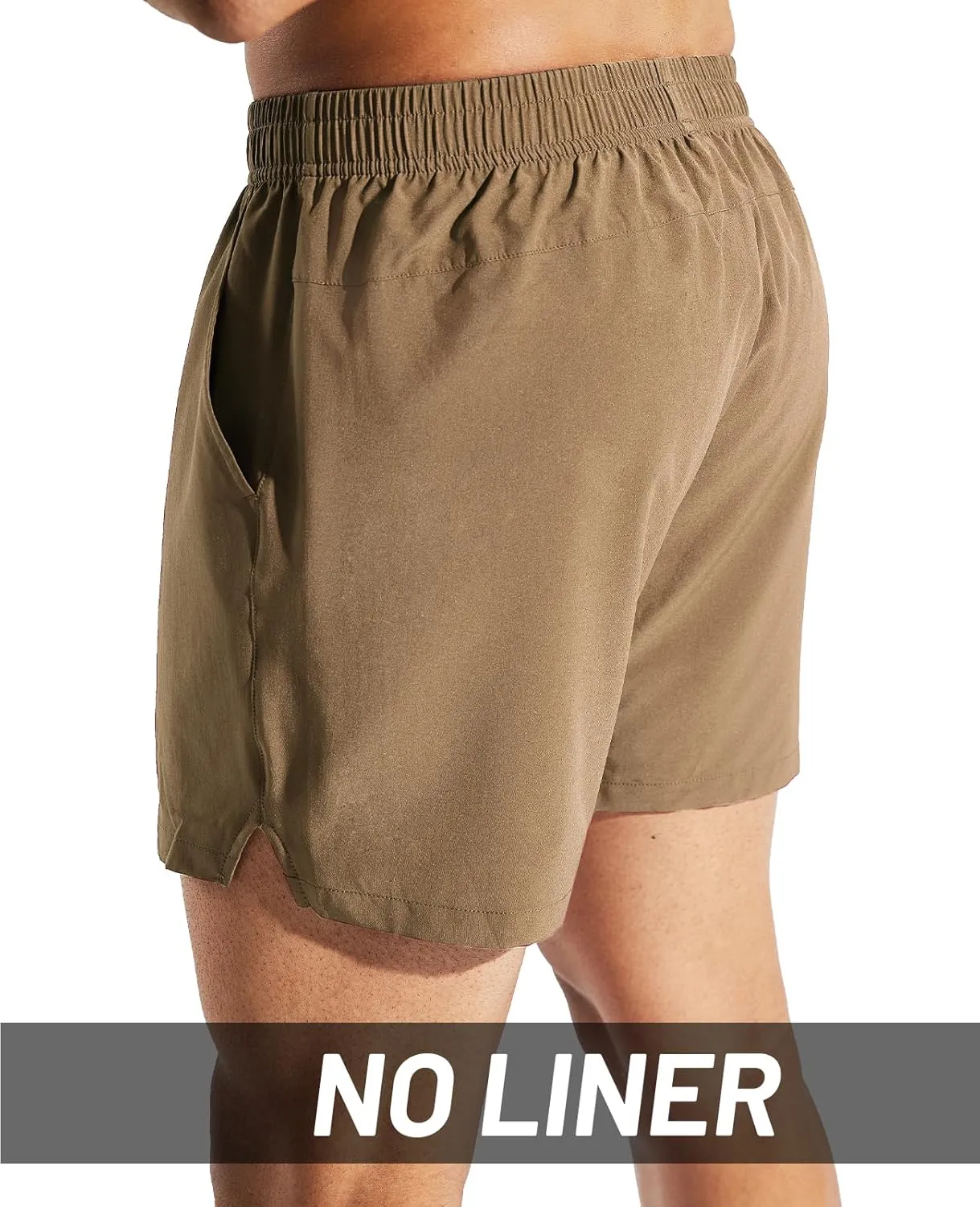 MIER Men's 5 Inch Running Athletic Shorts with Pockets Quick Dry Lightweight Gym Workout Shorts, Elastic Waist