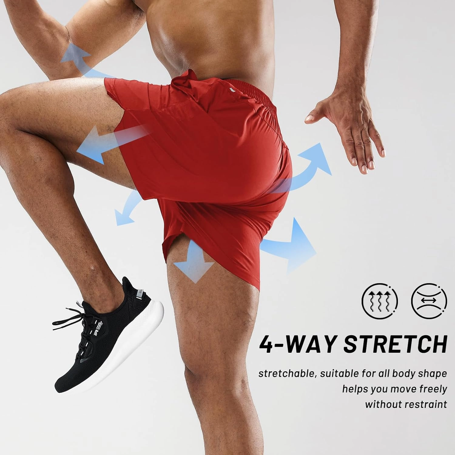 MIER Men's Workout Running Shorts Quick Dry Active 5 Inches Shorts with Pockets, Lightweight, Breathable