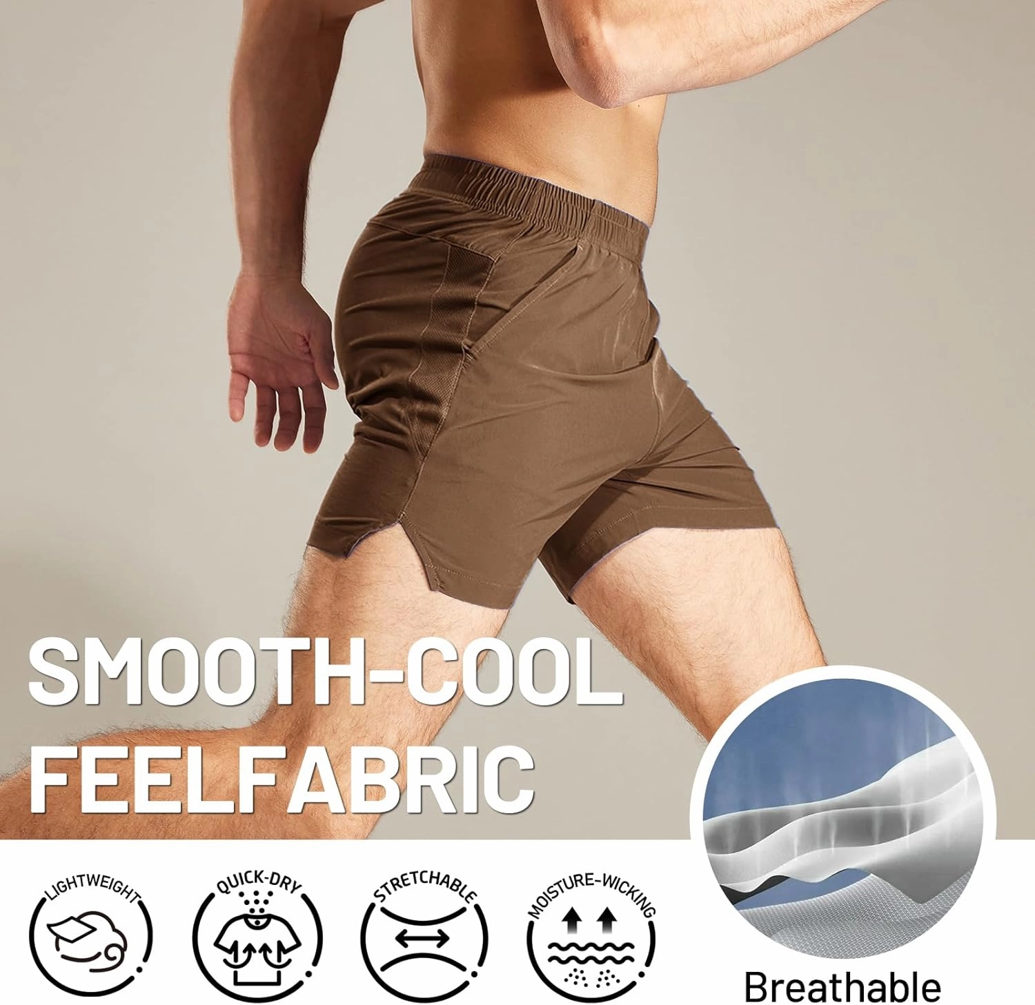 MIER Men's Workout Running Shorts Quick Dry Active 5 Inches Shorts with Pockets, Lightweight, Breathable