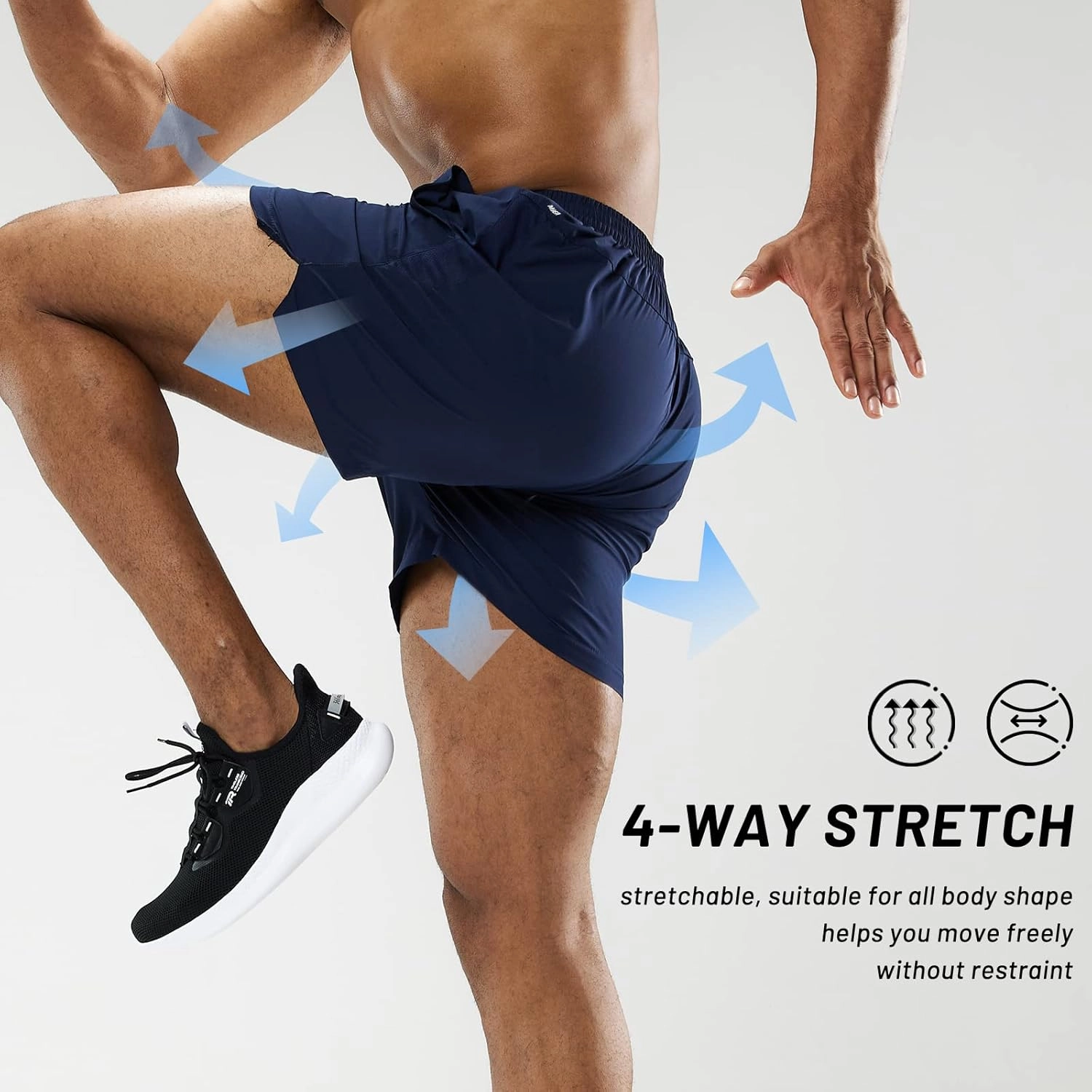 MIER Men's Workout Running Shorts Quick Dry Active 5 Inches Shorts with Pockets, Lightweight, Breathable