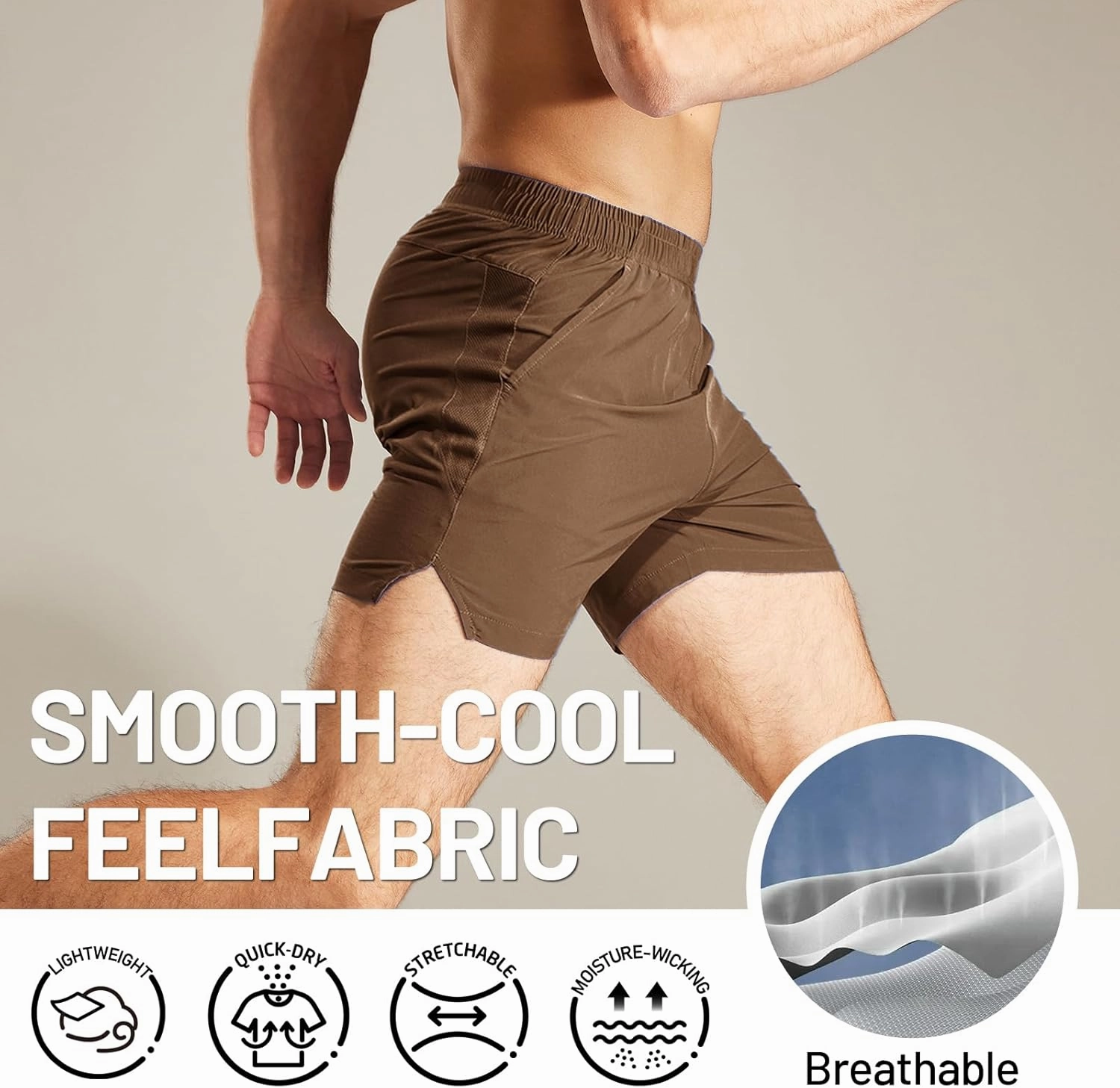 MIER Men's Workout Running Shorts Quick Dry Active 5 Inches Shorts with Pockets, Lightweight, Breathable