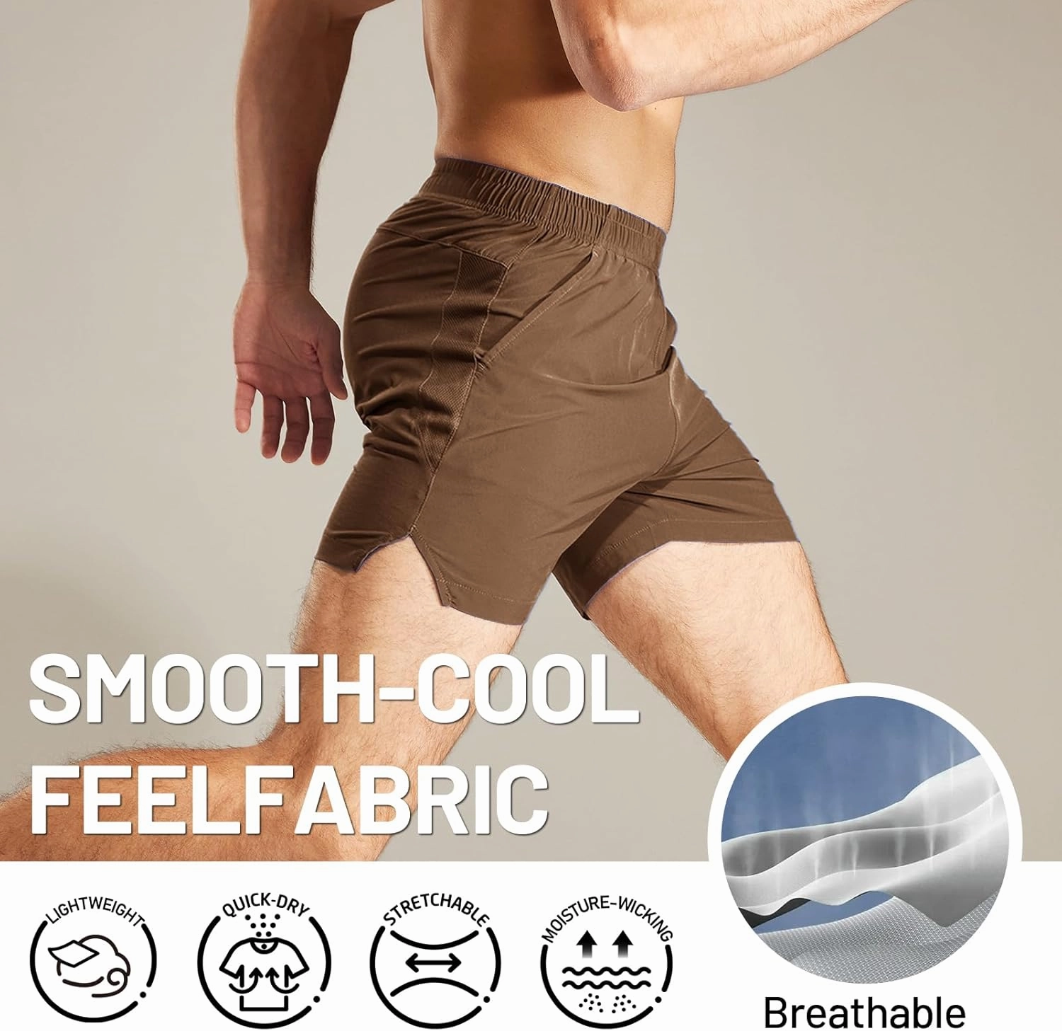 MIER Men's Workout Running Shorts Quick Dry Active 5 Inches Shorts with Pockets, Lightweight, Breathable