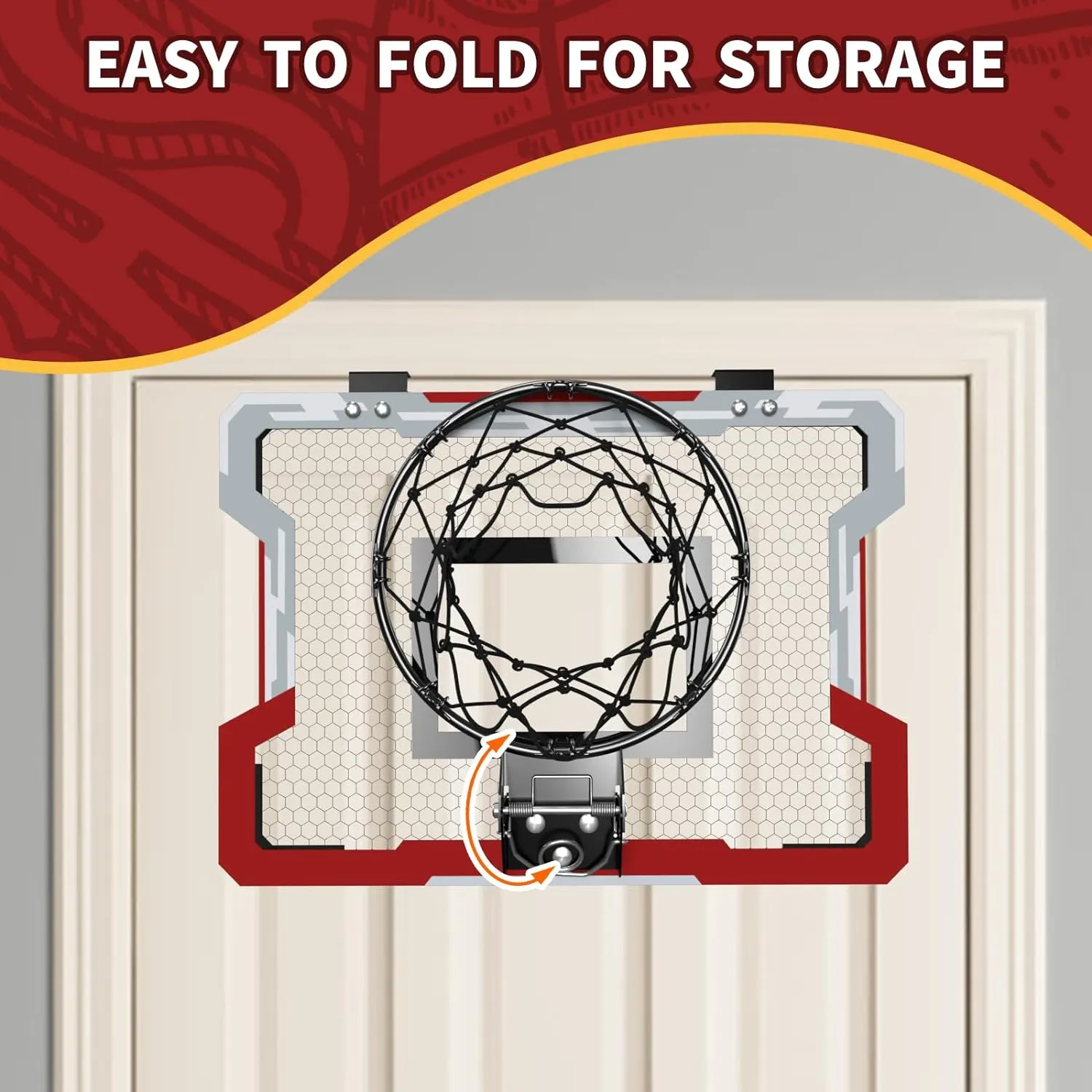 Mini Basketball Hoop Indoor, Door Basketball Hoop with 3 Balls & Inflator, Basketball Toy Gifts for Kids Boys Girls Teens Adults, Suit for Bedroom/Office/Outdoor/Pool