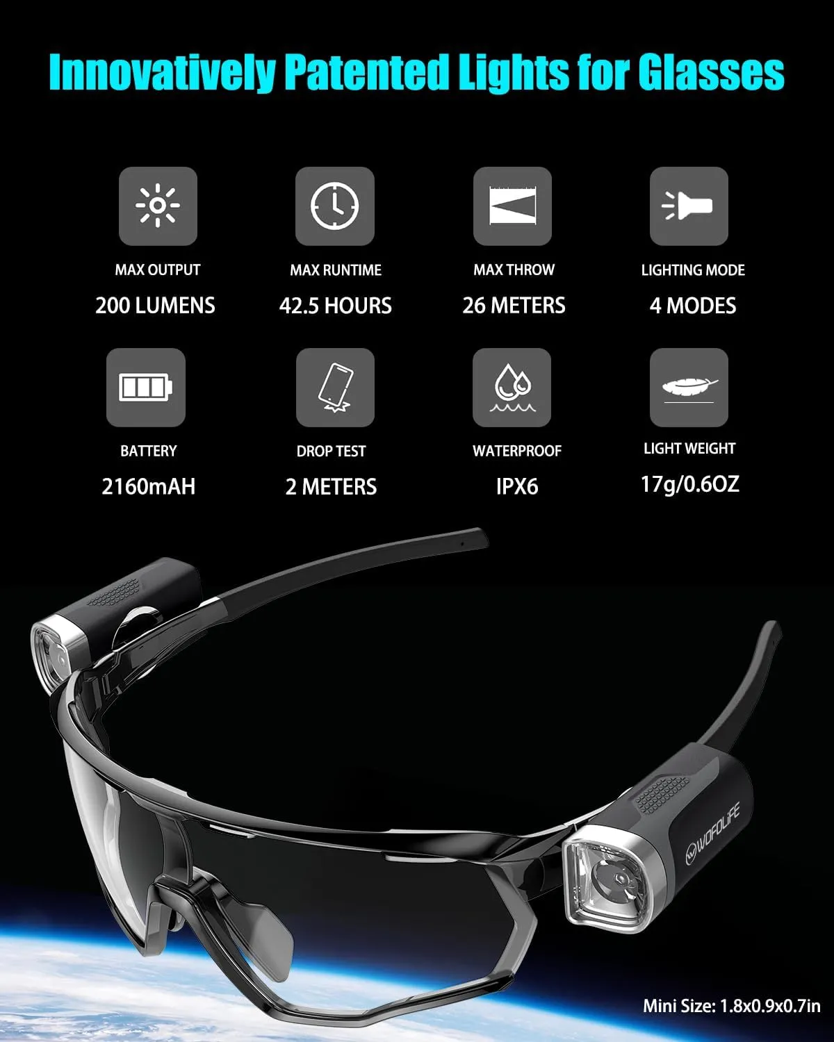 Mini Flashlight for Glasses, Rechargeable Headlamp Reading Light, 42.5H Runtime, 4 Modes, Portable Ultra-Light Bright Waterproof Pocket Light for Reading Repairing Crafting Knitting Hiking