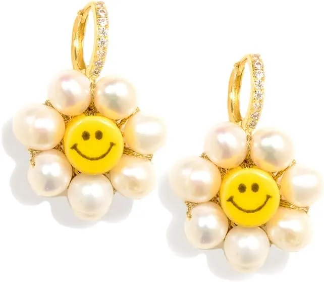 Mini Happy Flower Earrings (Freshwater Pearls)