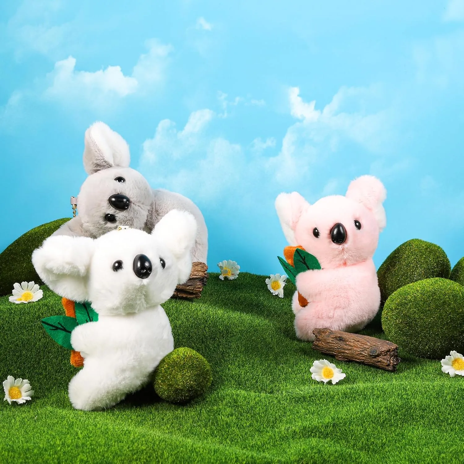Mini Koala Bear Stuffed Animal & Plush Toy，6Pcs Koala 4.7 Inch Small Animals Decoration for Kids Party Favors Goodie Bag Stuffers Carnival Prizes Classroom Prizes Claw Machine
