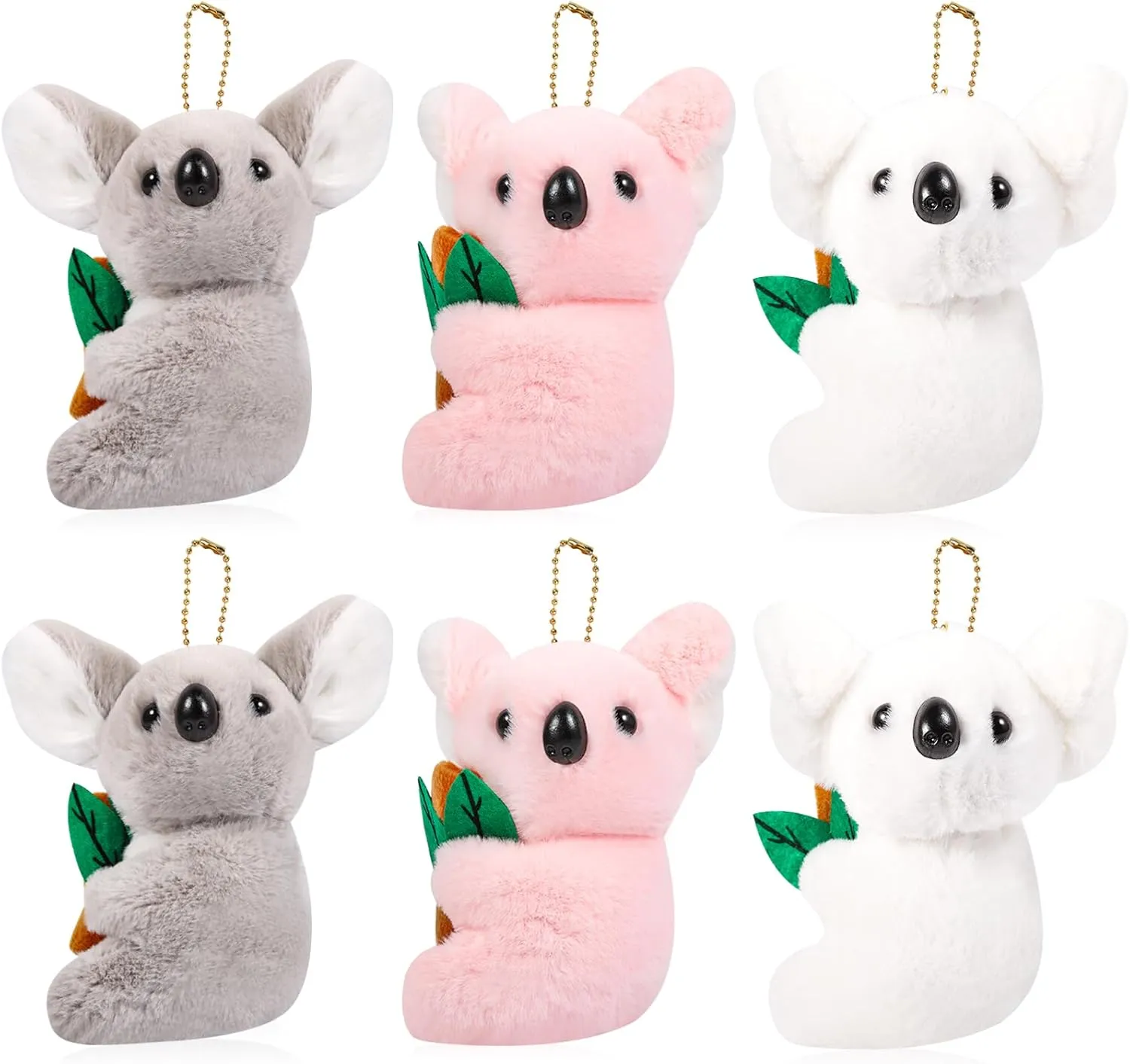 Mini Koala Bear Stuffed Animal & Plush Toy，6Pcs Koala 4.7 Inch Small Animals Decoration for Kids Party Favors Goodie Bag Stuffers Carnival Prizes Classroom Prizes Claw Machine