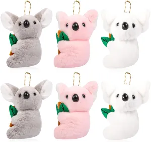 Mini Koala Bear Stuffed Animal & Plush Toy，6Pcs Koala 4.7 Inch Small Animals Decoration for Kids Party Favors Goodie Bag Stuffers Carnival Prizes Classroom Prizes Claw Machine