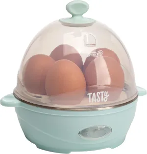 Mini Rapid Egg Cooker, 5-Egg Capacity for Perfect Hard Boiled Eggs or Omelets, Auto Shut Off, Aqua