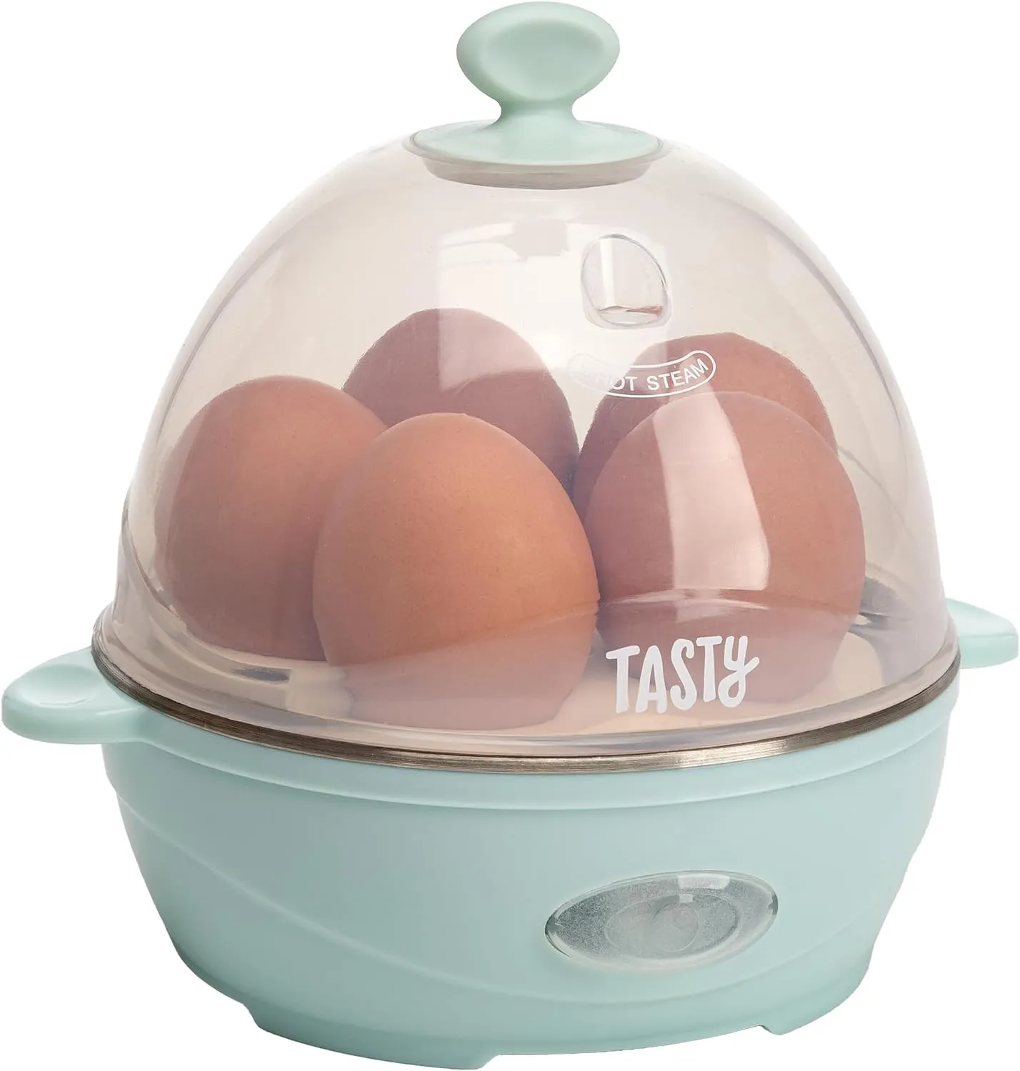 Mini Rapid Egg Cooker, 5-Egg Capacity for Perfect Hard Boiled Eggs or Omelets, Auto Shut Off, Aqua