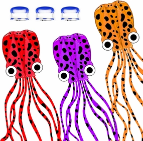 Mint's Colorful Life Octopus Kite for Kids and Adults, Large 3D Software Octopus Kites with Long Tails, Huge Easy Flyer Kites for Beach Trip Family Games and Activities