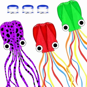 Mint's Colorful Life Octopus Kite for Kids and Adults, Large 3D Software Octopus Kites with Long Tails, Huge Easy Flyer Kites for Beach Trip Family Games and Activities