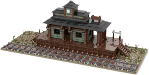 Modular Building: Western Train Station Building Toys Set 2947 Pieces MOC for Age 18 