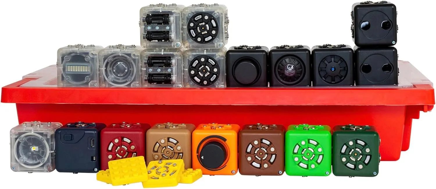 Modular Robotics Boundless Builder Pack for Science Engineering Kits with 19 Robot Cubes - STEM for Teens and Younger Children (Ages 4 )
