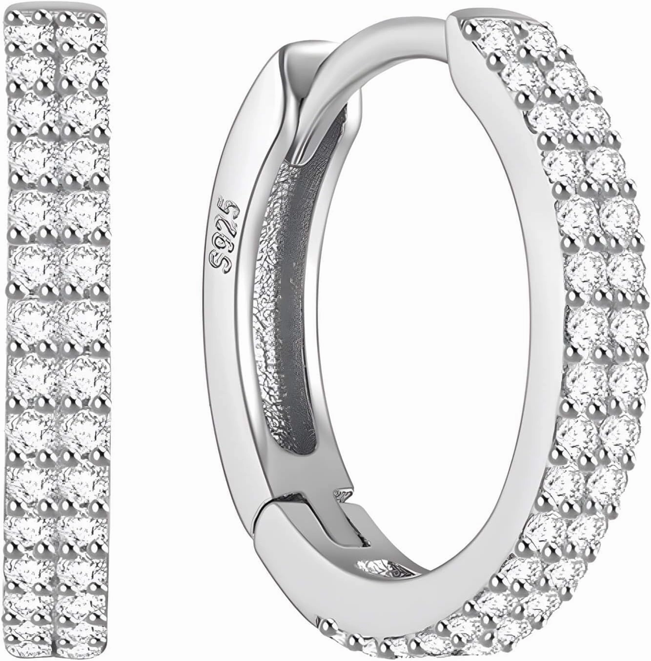 Moissanite Hoop Earrings, 1.0ct D Color Round Cut Lab Created Diamond in Sterling Silver Huggie Earrings Earrings for Women Gifts,Ideal Gifts for Any Occasion