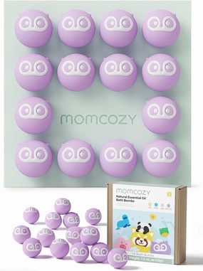 Momcozy Natural&Organic Essential Oil Bath Bombs,14 Pcs Bubble Bath Fizzy Balls with Cute Owl Animal Shapes,Bath Bombs Children's Day Gift Set for Kids Girls Boys Toddler,Ideal Gift