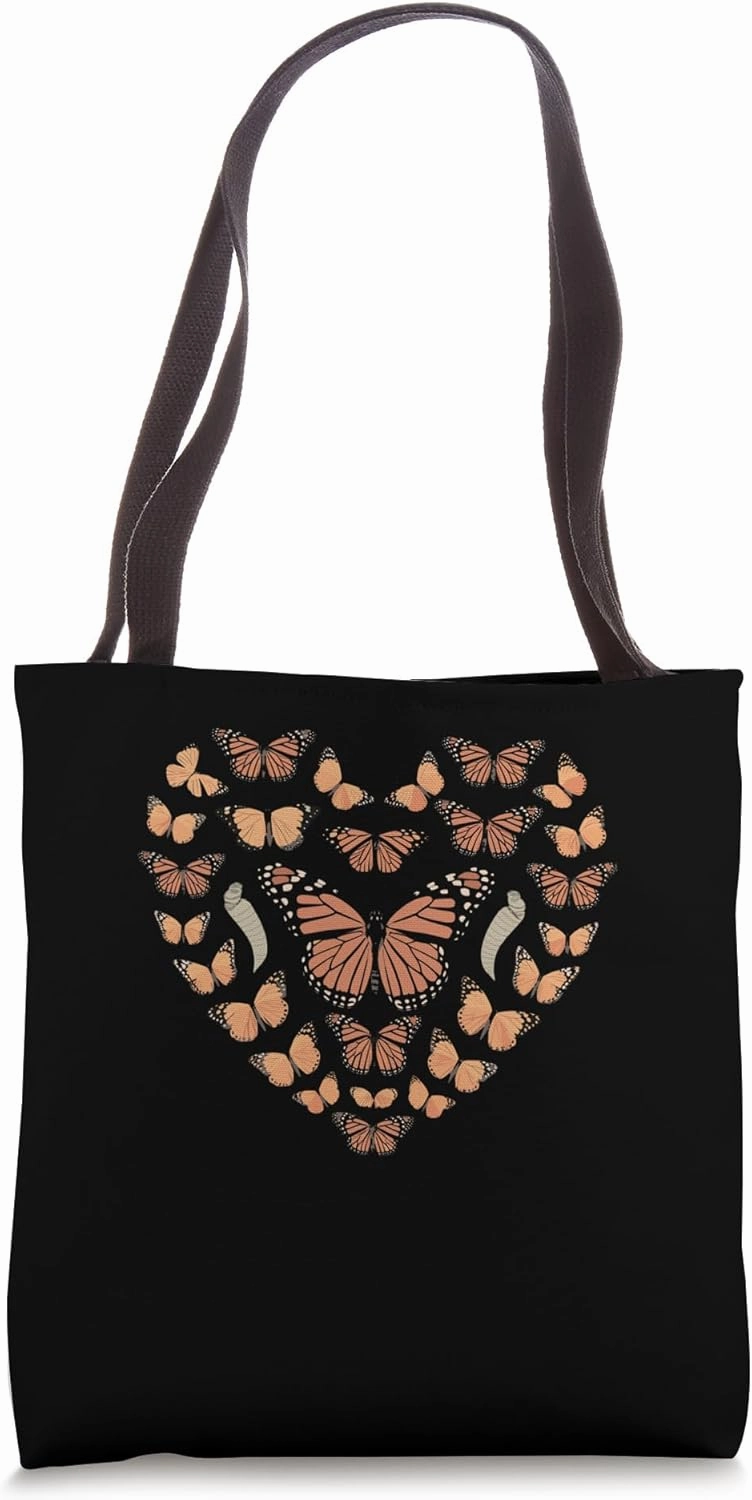Monarch Butterflies Heart Lepidopterist Entomologists Tote Bag