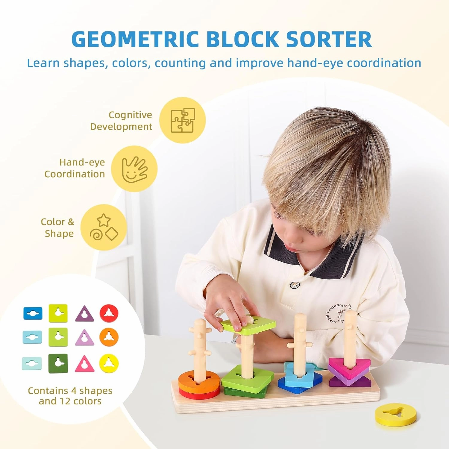 Montessori Toys for 2 Year Old, 7 in 1 Early Educationa Toy with Busy Book, Matching Eggs, Stacking Toys, Abacus for Kids Math and More, Nice Fine Motor Skill and Brain Development for Kids