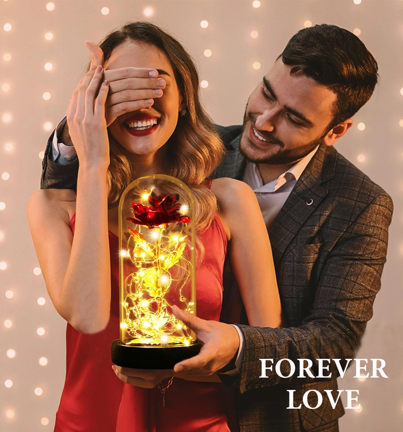 Mothers Day Birthday Gifts for Mom,Mothers Day Flower Galaxy Artificial Flower with 2 Lights Mode Rose in Glass Dome Colorful Gold Foil Rose,Wedding Valentines Birthday Gifts for Women