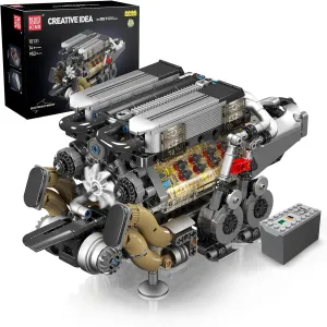 Mould King 10131 W16 Engine Building Kit - Build Your Own W16 Engine Toy, 16-Cylinder Petrol Car Engine Replica Model Building Kit for Kids/Teens 10  Years (952 Pcs)