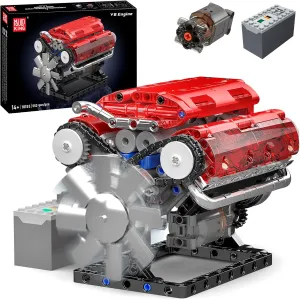 Mould King 10155 V8 Engine Model Kit - Build Your Own V8 Engine Toy, 552  Pcs Building Blocks Kits That Run, 8-Cylinder Petrol Car Engine Replica Model Building Kit for Kids/Teens