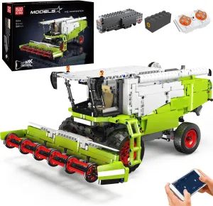 Mould King 17014 Wheat Harvester Building Blocks Set, Tractor Truck Building Kit with Motor, Farm Truck Construction Vehicles Toys for Kids/Adults (1265 PCS)