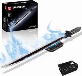 Mould King 10138 Lightsaber Building Toy, Darks Sword Glows Saber Dueling with Stand, Fluorescent Lightsabers Model Gifts for Kids Age 8 /Adults Collection Enthusiasts-885  Pieces