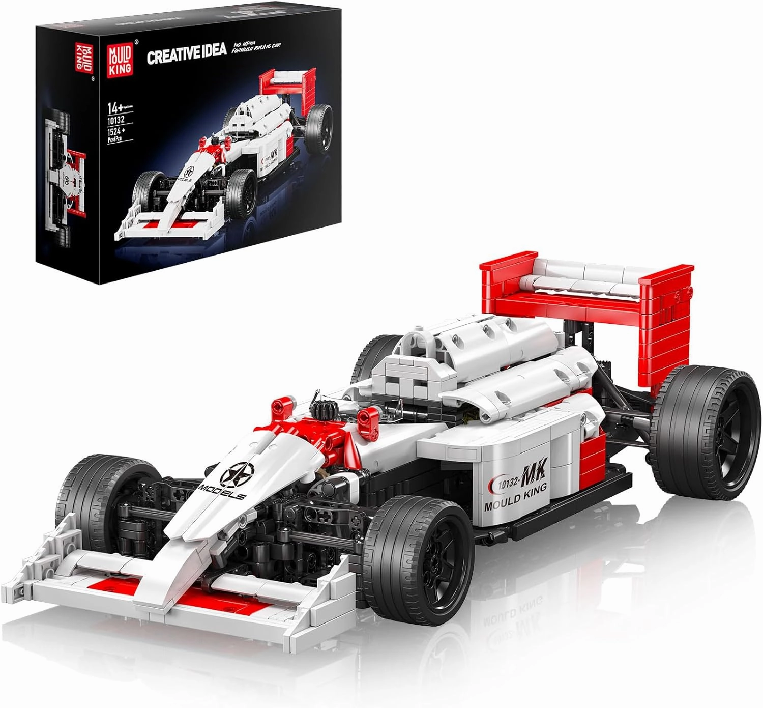 Mould King MP4/4 Formula 1 Racing Car, Performance Scale Model Car Gift for 14  Kids and Adults, Authentically Detailed Build and Display Model for Home or Office Decor, 10132, 1524Pcs