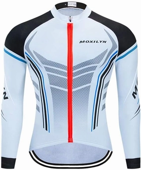 MOXILYN Men Long Sleeve Cycling Jerseys Polyester Bike Clothing Outdoor Cycling Jacket
