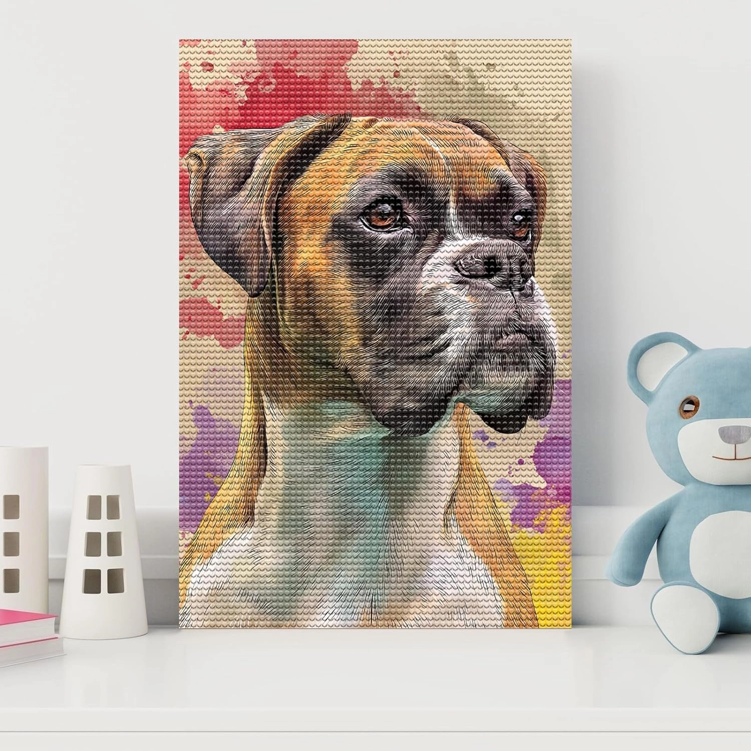 MTPGNW Dog with Splash Diamond Painting Kit, Funny Animal Diamond Art Kits for Adults, Paint with Diamonds Round for Gift Wall Decor 9D Wall Art Gifts for Women Men 18x25 INCH