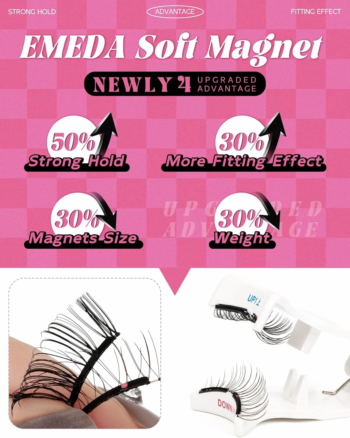 Natural Look Soft Magnetic Eyelashes - Upgrade Reusable Magnetic Eyelashes, Easy To Wear and Remove Soft Magnet Lashes with Applicator Lash Fixer, No Glue Needed by EMEDA(Natural)