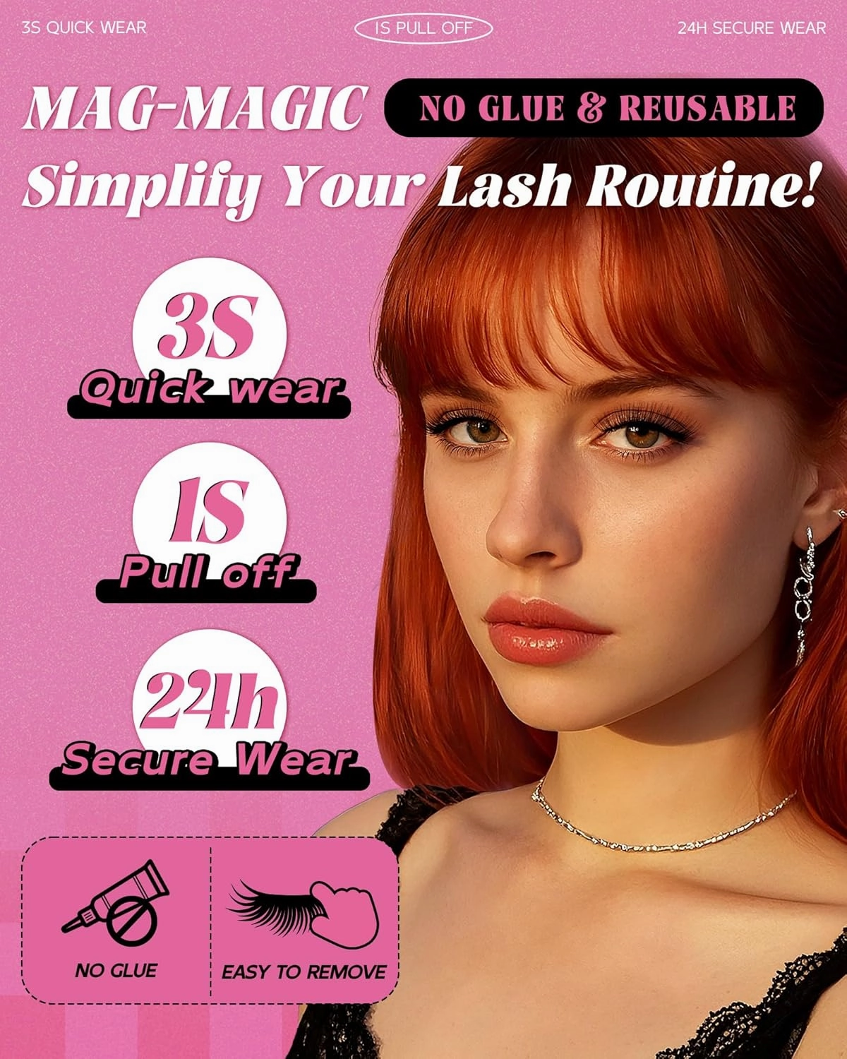 Natural Look Soft Magnetic Eyelashes - Upgrade Reusable Magnetic Eyelashes, Easy To Wear and Remove Soft Magnet Lashes with Applicator Lash Fixer, No Glue Needed by EMEDA(Natural)