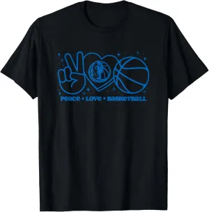 NBA Dallas Mavericks Peace Love Basketball T-Shirt