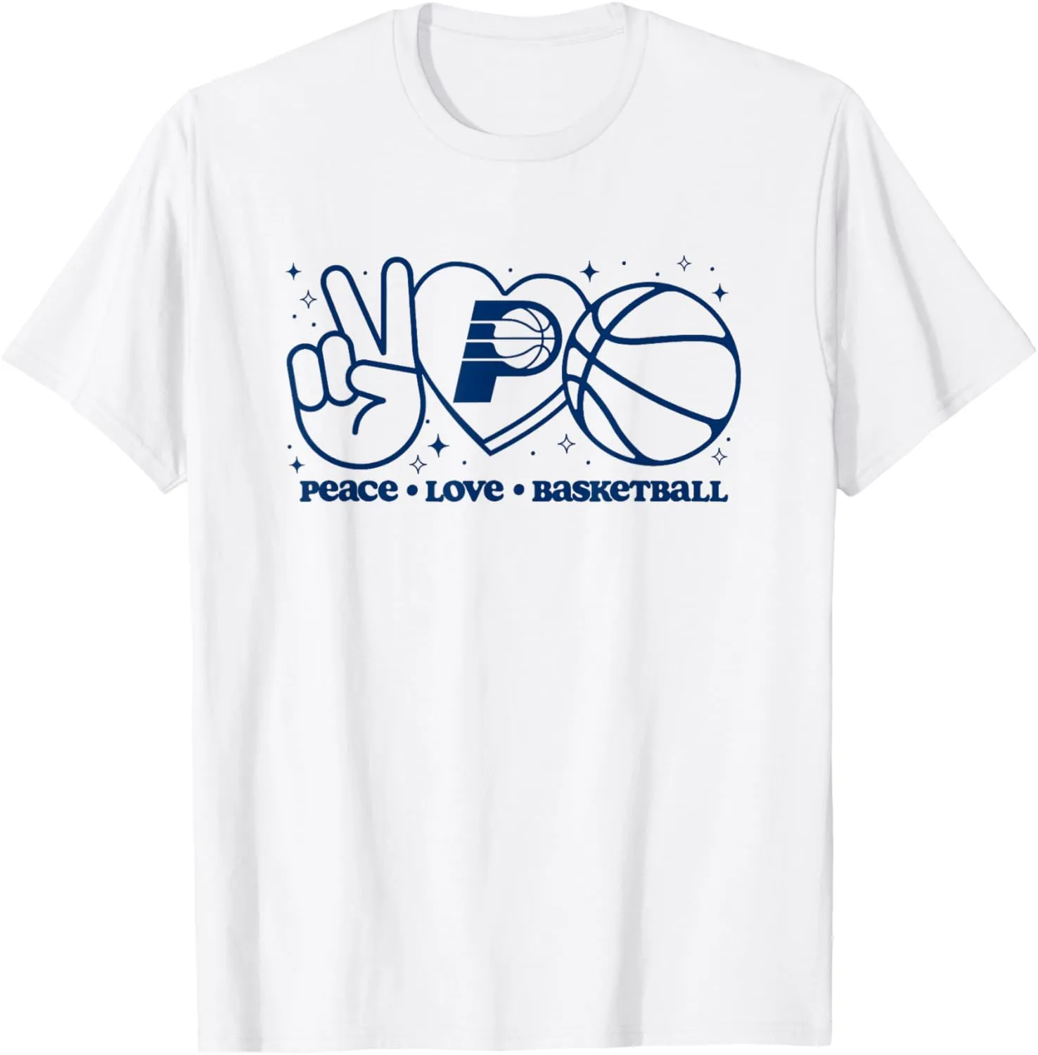 NBA Indiana Pacers Peace Love Basketball T-Shirt
