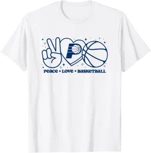 NBA Indiana Pacers Peace Love Basketball T-Shirt