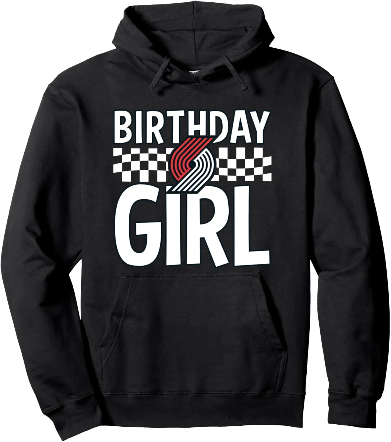 NBA Portland Trail Blazers Birthday Girl Checkered Logo Pullover Hoodie
