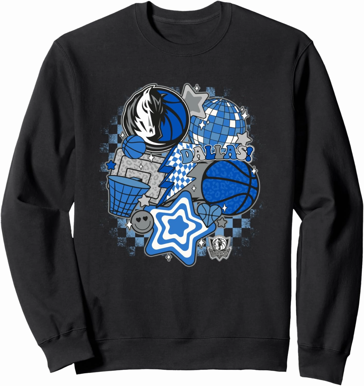 NBA Dallas Mavericks Psychedelic Basketball Collage Sweatshirt