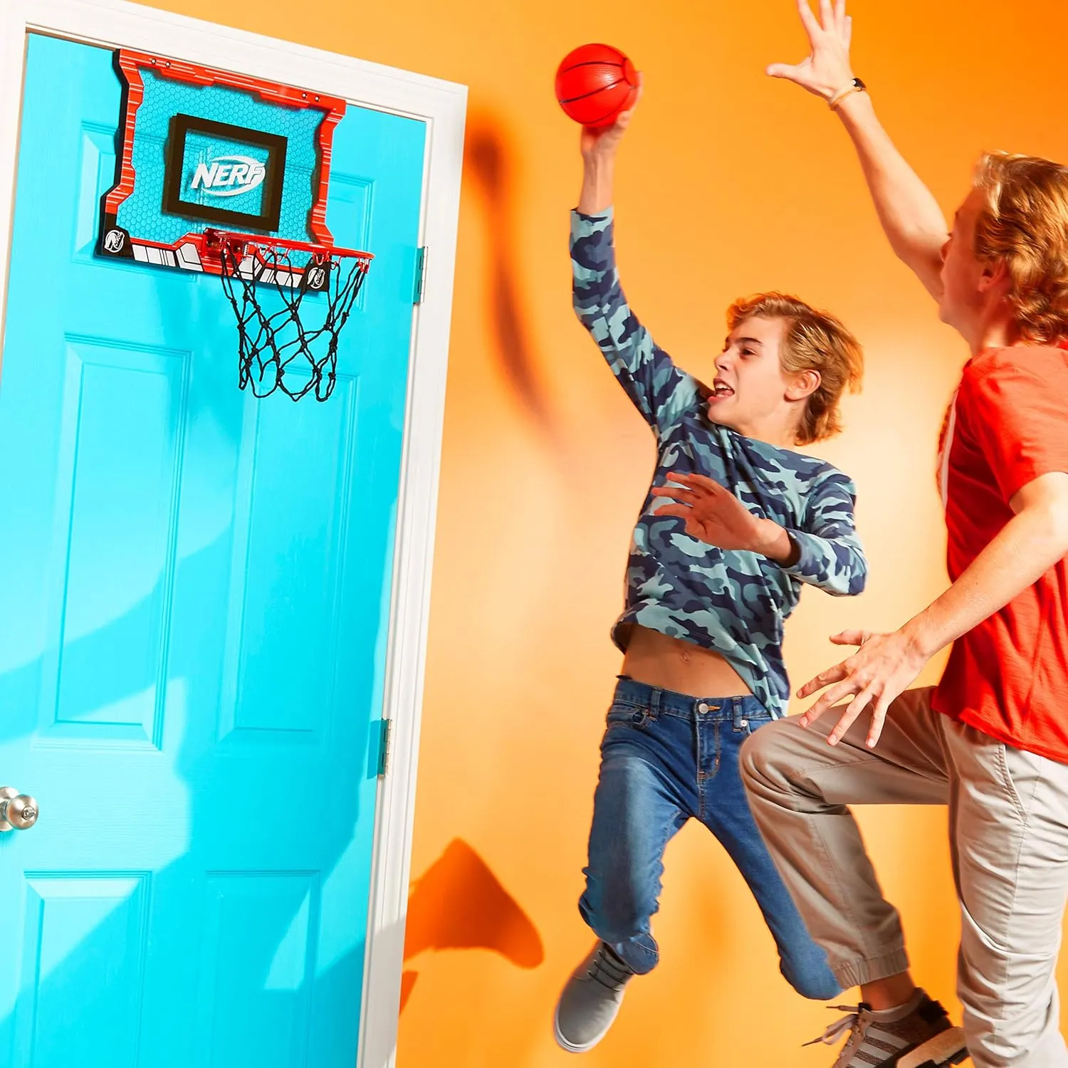Nerf Basketball Hoop Set - Pro Hoop Mini Hoop Set with Mini Basketball - Steel Rim Great for Dunking