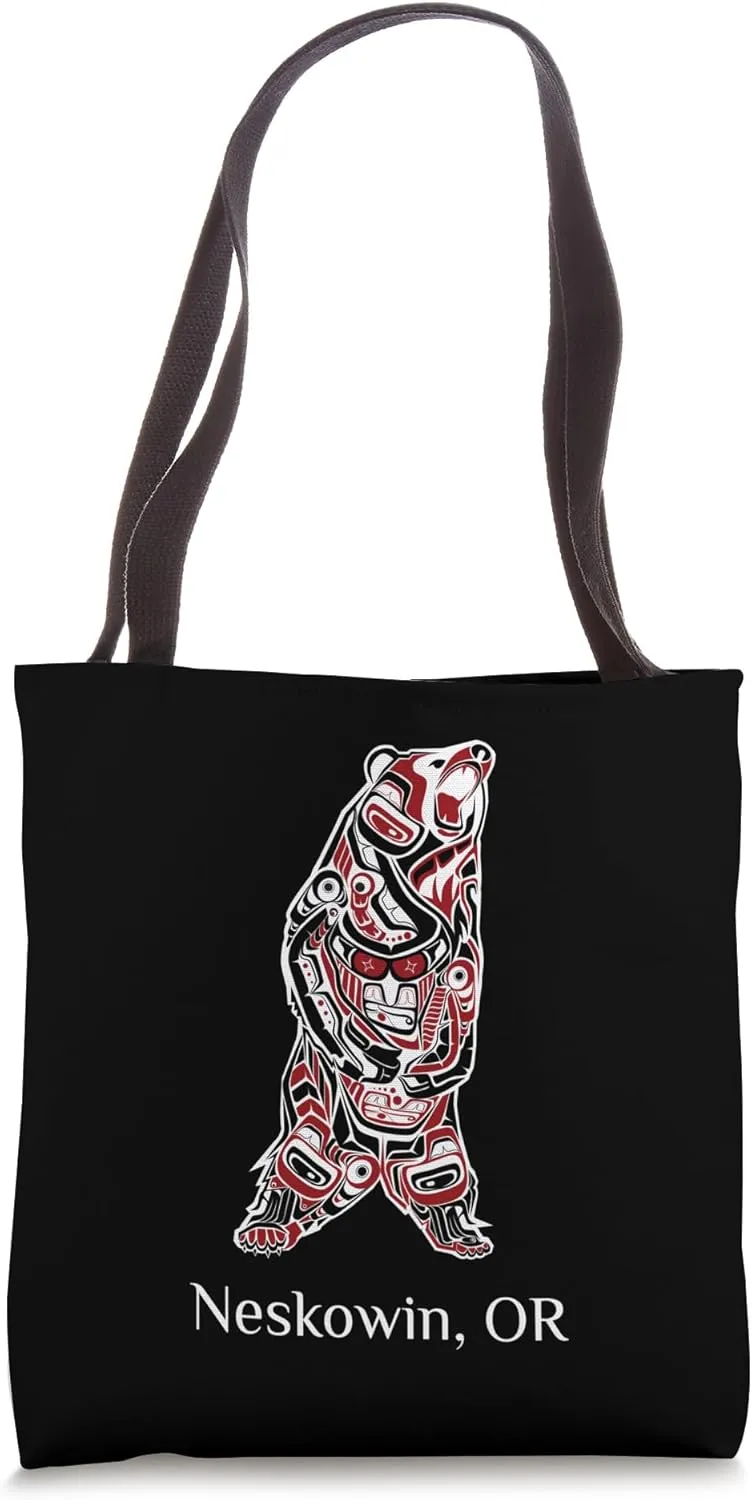 Neskowin Oregon Native American Indian Brown Grizzly Bear Tote Bag