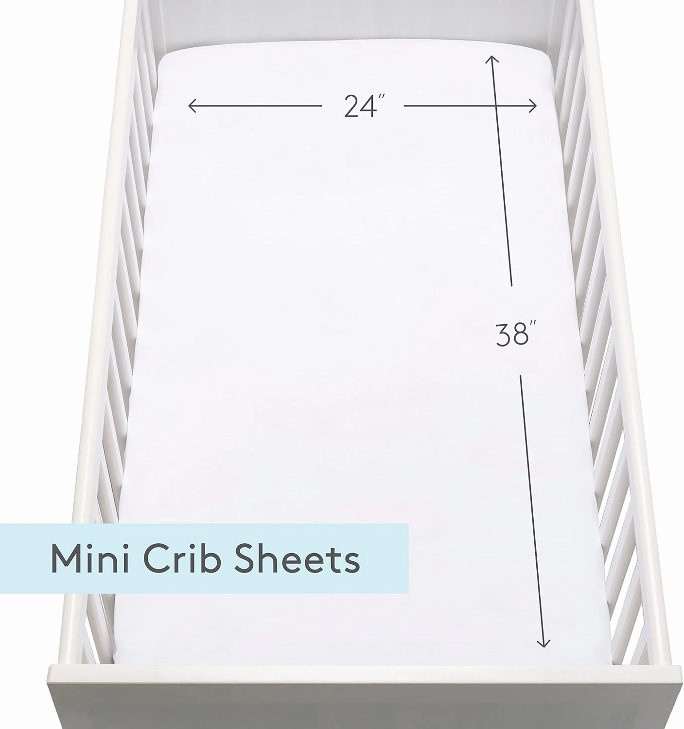 Newton Baby Organic Fitted Mini Crib Sheet (2-Pack) - 100% Breathable and Ultra-Soft, 100% Organic Muslin Cotton, Machine Washable, Fit Any Mini Sized Crib 24" x 38" and up to 8", White
