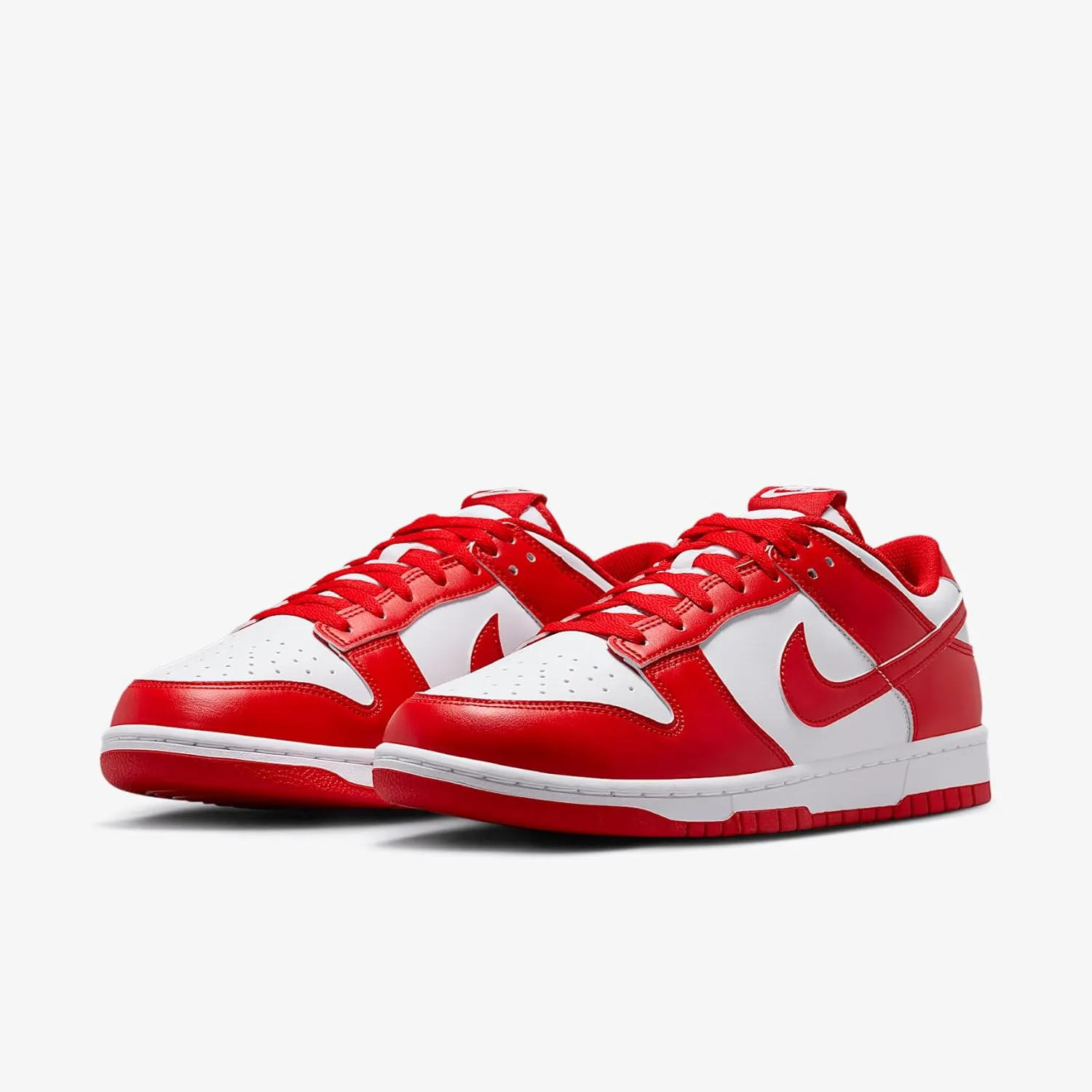 Nike Dunk Low Retro Men's Shoes (HF5441-104, White/White/University Red)