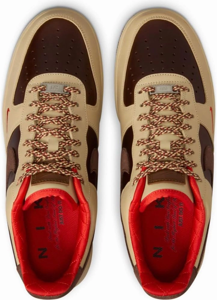 Nike Air Force 1 '07 Men's Shoes (HQ3447-222, Light British Tan/Sesame/Picante Red/Cacao Wow)