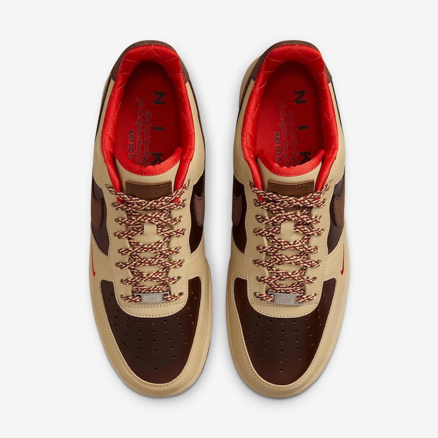 Nike Air Force 1 '07 Men's Shoes (HQ3447-222, Light British Tan/Sesame/Picante Red/Cacao Wow)