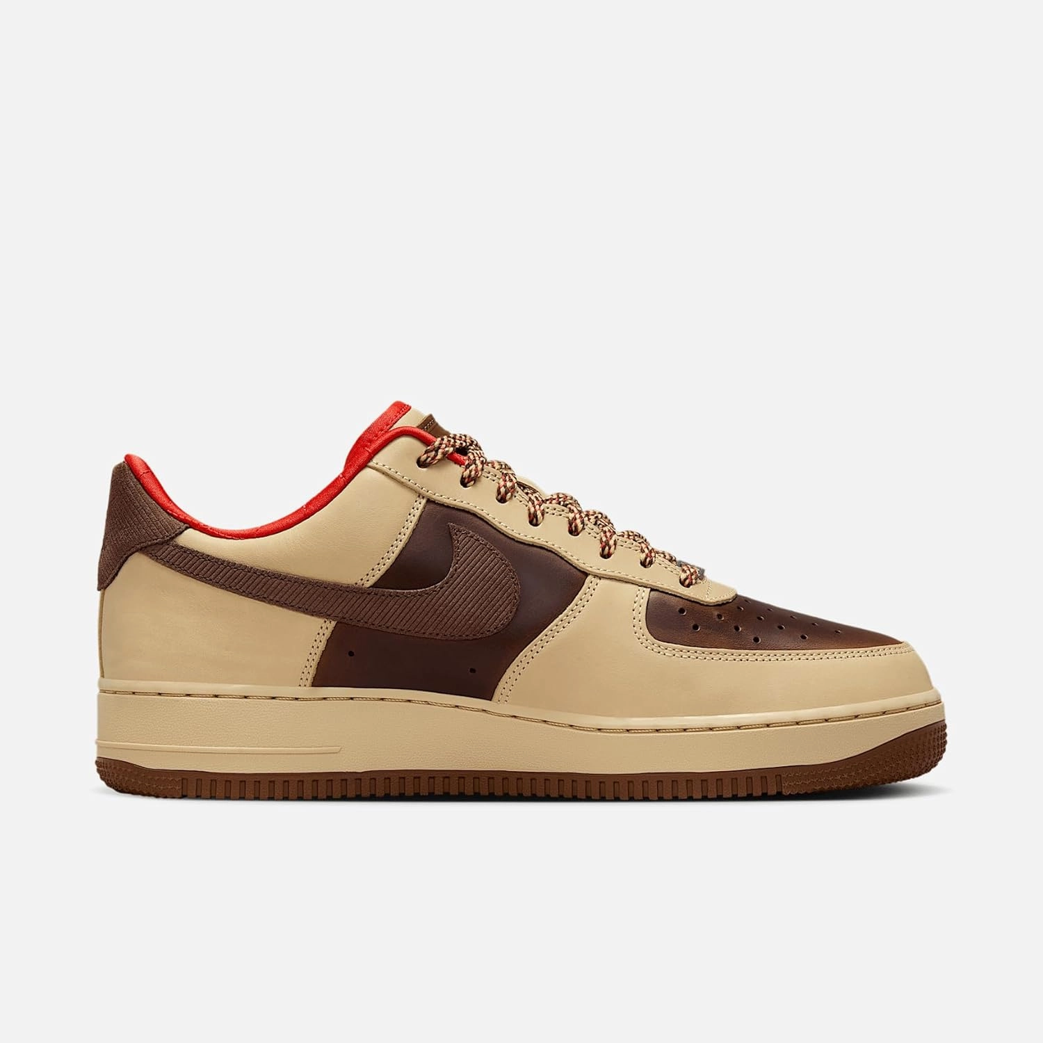 Nike Air Force 1 '07 Men's Shoes (HQ3447-222, Light British Tan/Sesame/Picante Red/Cacao Wow)