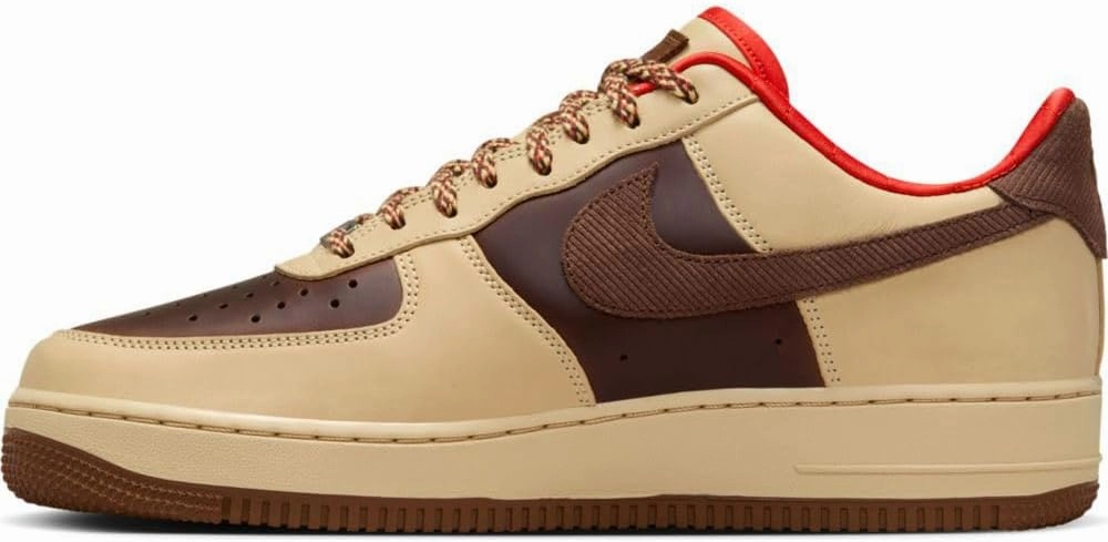 Nike Air Force 1 '07 Men's Shoes (HQ3447-222, Light British Tan/Sesame/Picante Red/Cacao Wow)